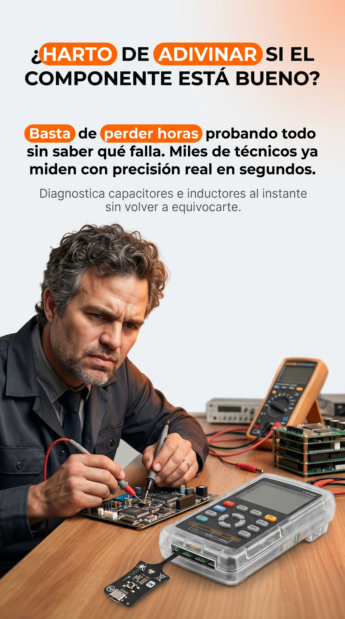 Probador de capacitancia e inductancia